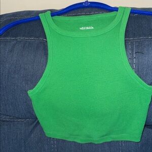Wild Fable Green Fitted Crop Tank Top